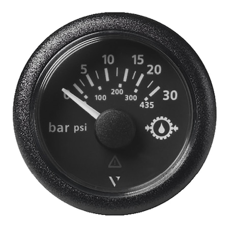 Veratron 52MM, 2-1/16 in., ViewLine Transmission Oil Pressure 30 Bar/435 PSI, Black Dial Round B A2C59514141